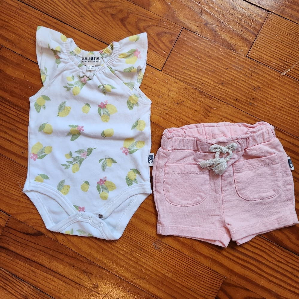 Rabbit Bear Organic Two Piece Outfit 3-6 Months